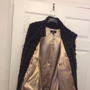 Faux fur jacket, polyester lining by Denis basso.